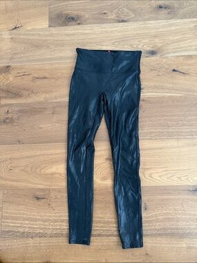SPANX Black Leggings with Red Brand Tag